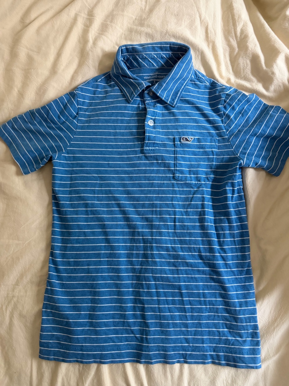 Vineyard Vines Kids Blue & White Striped Polo Shirt